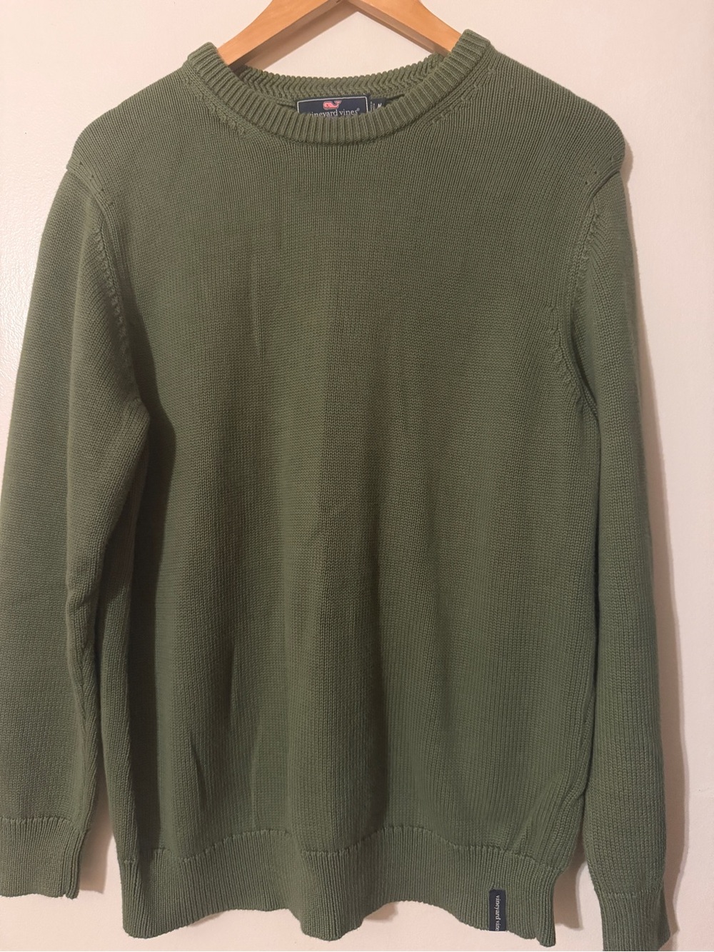 NWOT Vineyard vines knit crewneck sweater men’s m cotton olive green